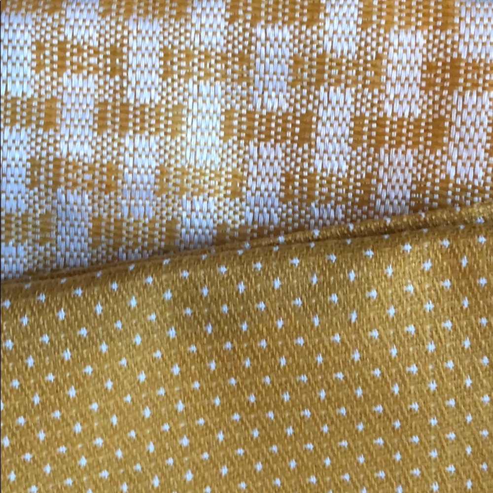 Set of 2 mustard & ivory throw pillow cases